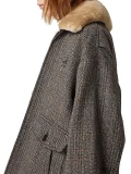 Chevron Blouson Jacket with Shearling Collar