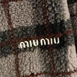 Checked Teddy Zipper Jacket