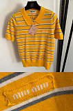 Striped Polo Tee Top