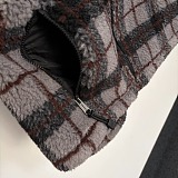 Checked Teddy Zipper Jacket