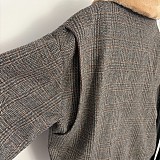 Chevron Blouson Jacket with Shearling Collar