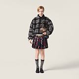 Checked Teddy Zipper Jacket