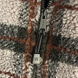 Checked Teddy Zipper Jacket