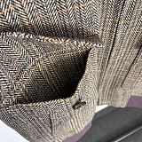 Chevron Blouson Jacket with Shearling Collar