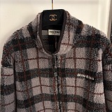 Checked Teddy Zipper Jacket