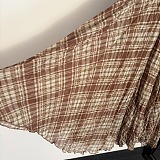 Check-print Woven Midi Skirt