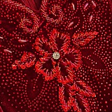 Beaded Long Dress in wine Red
