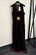 Velvet Gown with Gold Medallion