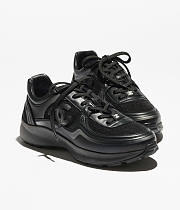 Calfskin & Mesh Sneaker Black & White