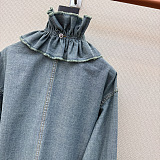 Blouse with Removable Ruched Collar