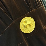 Velvet Gown with Gold Medallion