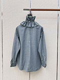 Blouse with Removable Ruched Collar