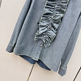 Blouse with Removable Ruched Collar