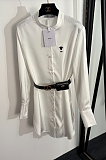Logo Embroidered Shirt Dress with Waist Bag