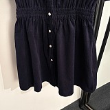 Button Up Velvet Polo Dress