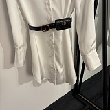 Logo Embroidered Shirt Dress with Waist Bag