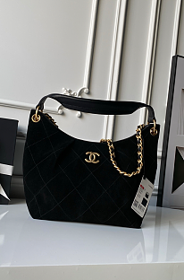 Maxi Hobo Bag (Suede Black)