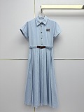 Pleated Stripe Dress