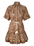 Animal-print Ruffled Mini Dress