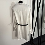 Logo Embroidered Shirt Dress with Waist Bag