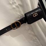 Logo Embroidered Shirt Dress with Waist Bag