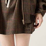 Houndstooth Check Mini Skirt