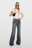 Cotton Denim Jacquard Pants
