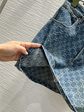 Cotton Denim Jacquard Skirt