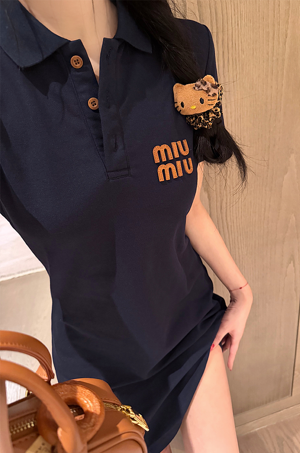 Polo Dress with Logo Embroidered