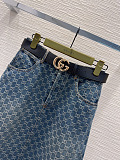 Cotton Denim Jacquard Skirt