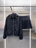 Re-nylon Jacquard Windbreaker & Pleated Skirt