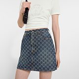 Cotton Denim Jacquard Skirt