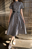 Short-sleeved Monogram Midi Dress