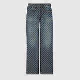 Cotton Denim Jacquard Pants