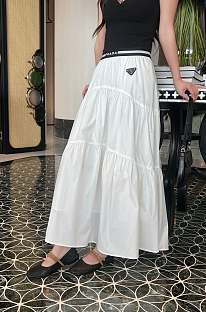 Strawstring Pleated A-shape Skirt