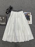 Strawstring Pleated A-shape Skirt