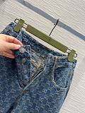 Cotton Denim Jacquard Pants