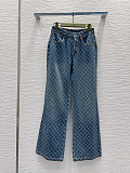 Cotton Denim Jacquard Pants