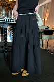 Strawstring Pleated A-shape Skirt