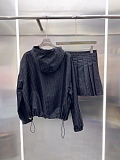 Re-nylon Jacquard Windbreaker & Pleated Skirt
