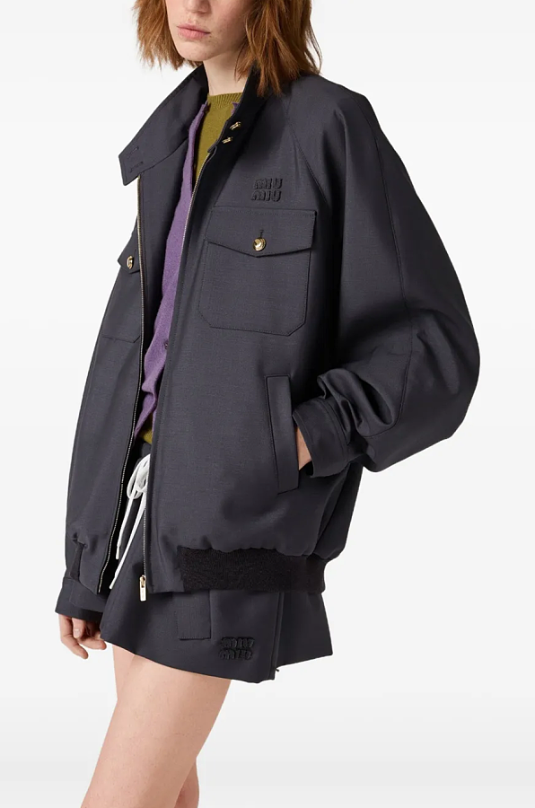 Embroidered-logo Blouson Jacket