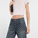 Cotton Denim Jacquard Pants