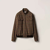 Houndstooth Check Blouson Jacket