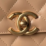 Quilted Mini Perfect Fit Adjustable Beige Calfskin Gold Hardware