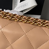 Quilted Mini Perfect Fit Adjustable Beige Calfskin Gold Hardware