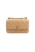 Quilted Mini Perfect Fit Adjustable Beige Calfskin Gold Hardware