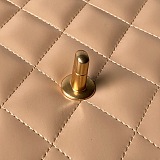 Quilted Mini Perfect Fit Adjustable Beige Calfskin Gold Hardware
