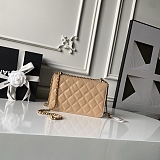 Quilted Mini Perfect Fit Adjustable Beige Calfskin Gold Hardware