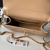 Quilted Mini Perfect Fit Adjustable Beige Calfskin Gold Hardware