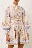 Hypnotic Floral-print Puff-sleeve Mini Dress